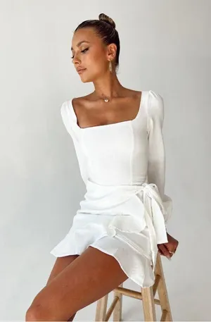 Princess Polly The Villa Mini Dress White thumbnail 4