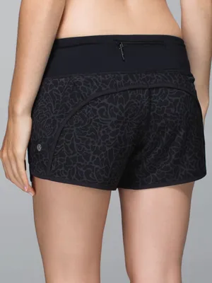 Lululemon Run Times shorts 4” black gray print running gym training activewear 8 thumbnail 1