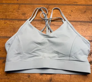 Light‎ Blue Strappy Sports Bra Size M Yoga Workout Fitness Athleisure thumbnail 1