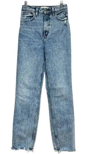 Abercrombie & Fitch The 90s Straight Ultra High Rise Distressed Jeans 25 0 thumbnail 1