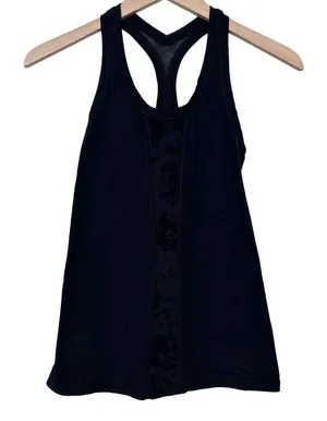 Lululemon Black Flocked Cool Racerback Tank Top Sz XS thumbnail 5