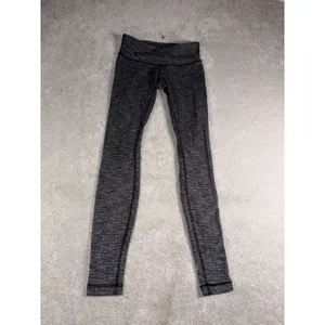 lululemon wonder under leggings low rise black white 6 Full Length thumbnail 3