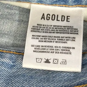AGOLDE Criss Cross Upsize Jeans Light Wash Blue High Rise Straight Leg Size 28‎ thumbnail 9