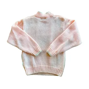 VTG 80’S Knit Sweater Sz M Pastel Pink Snowflake Mock Neck Chunky Cottagecore thumbnail 4