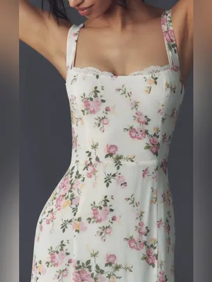 NEW Reformation Irisa Floral ivory Midi Dress Sz 6 thumbnail 3