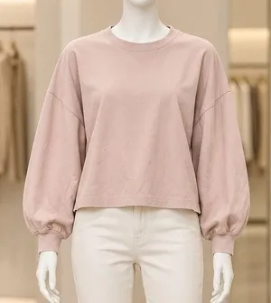 Aritzia The Group by Babaton Womens Knit Top Pink Balloon Sleeve Relaxed Size 1 thumbnail 1