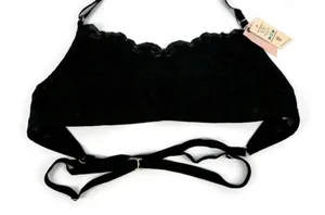 Free People x We are HAH Don't Cross Me Halter Bralette Black XS‎ NWT thumbnail 1