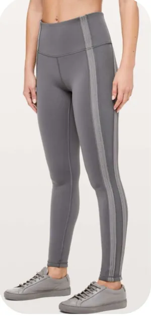 Lululemon Mesh Power Lines Leggings Titanium Dark Chrome Size 6 thumbnail 1