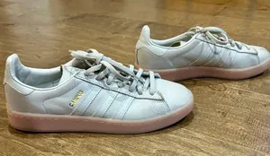 Adidas Women’s Campus W Sneakers Crystal White Pink Size 7 Used thumbnail 4