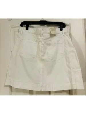 Banana Republic White Denim Mini Skirt Size 10 thumbnail 3