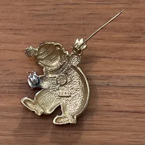 Gontie Paris Gold Tone Enameled Harlequin Clown Brooch Pin Vintage 1208 thumbnail 11