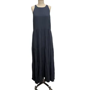 Richer Poorer Sleeveless Tiered Maxi Dress Gray High Neck Flowy Boho Summer thumbnail 2