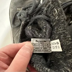 BearPaw Marie Suede Knit Gray Lace‎ Up Winter Ankle Boots Size 7 thumbnail 8
