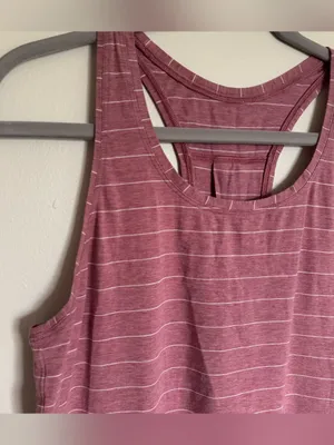 Lululemon Love Tank Sleeveless Stripe Heather Pink White Size M / L thumbnail 2