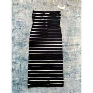 NWT! Abercrombie and Fitch Black White Strapless Midi Sweater Dress XL thumbnail 2