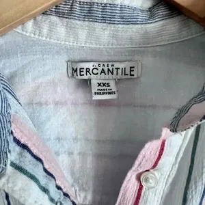 J.Crew Mercantile Rainbow Seersucker Collared Tie Front Dress Size XXS thumbnail 8