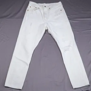 Levi's 501 Skinny Jeans‎ Women 28 White Distressed Button Fly High Rise Denim thumbnail 2