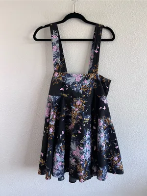NWT‎ Free People Women's Let The Sunshine Floral Dark Combo Babydoll A-Line Mini thumbnail 3