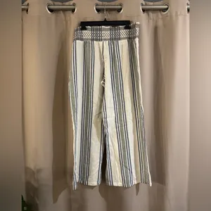 Indigo Rein Blue and White Striped Linen Pants thumbnail 2