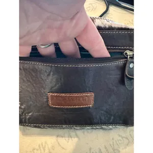 Myra Bag Tooled Leather Longhorn Hair-on Hide Crossbody Bag Brown Western Small thumbnail 7