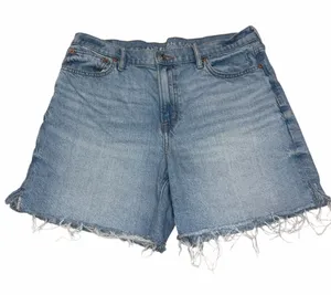 American Eagle Strigid 6” High Waisted Relaxed Denim Cutoff Jean Shorts size 8 thumbnail 1