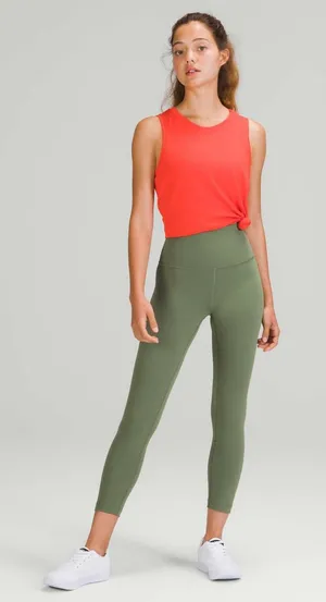 Lululemon Wunder Train High-Rise Tight 25" Green Twill Size 16 NWT Authentic thumbnail 1