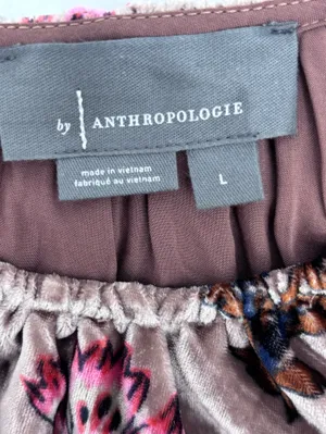 Anthropologie pink Floral Halter Crop Camisole thumbnail 2