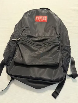 Victoria Sport Backpack Black Nylon Red Lining Mesh Pockets‎ Gym Travel Bag thumbnail 1