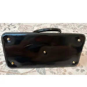 ARCADIA Leather Womens Black Handbag Satchel Bag Made In Italy Classic Chic thumbnail 7