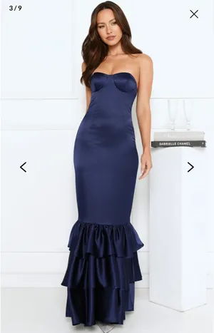 Hello Molly deep ocean strapless maxi dress thumbnail 2