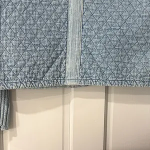 Blue Willi’s Denmark Quilted Denim Jacket Knit Sleeves Button 90s Vintage Large thumbnail 10
