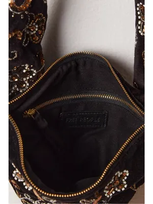 Free People Bohemian Witchy Nashville Nights Beaded Velvet Bag Black NWT Evening thumbnail 9