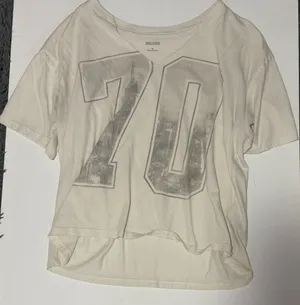 Hollister Off-The-Shoulder Oversized Graphic Tee White thumbnail 1
