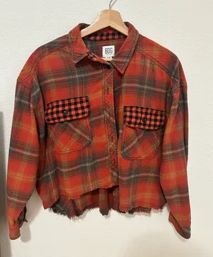 BDG Cropped Flannel Urban Outfitters thumbnail 1