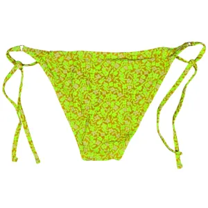 Aerie String Cheeky Swim Bottoms Neon Floral Print Tie Side‎ Bikini Size L thumbnail 2