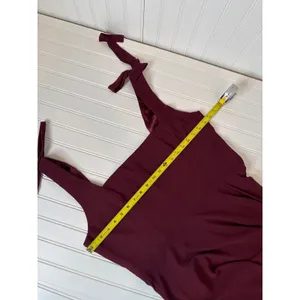 NWT Lulus Love Me Forever Burgundy Tie-Strap Square Neck Maxi Dress Size XL thumbnail 5