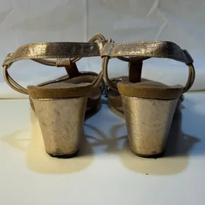 Style &Co Mulan Size 6 Gold Bronze Sequin Wedges Festive Wedding Guest Fancy thumbnail 2