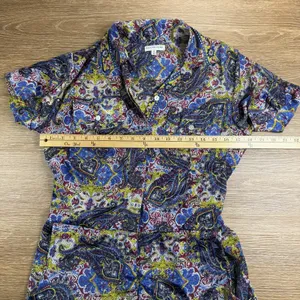 Earthbound Trading Co Romper Women S Paisley Boho Button Front Pockets Festival thumbnail 5