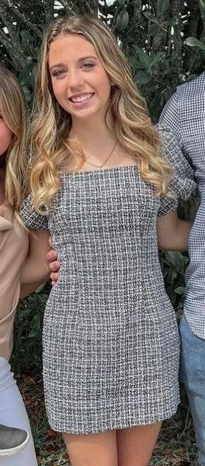 tweed black and white mini dress thumbnail 1