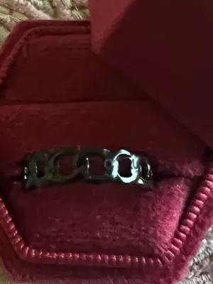 Women’s Stainless Steel Black Polished Finish Adjustable Ring Size 6-9 thumbnail 3