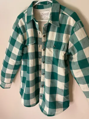 Natural Reflections Shacket Sherpa buffalo flannel plaid thumbnail 1