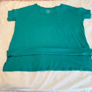 American Eagle Outfitters Oversized Pocket Tee Size Small Teal Casual Relaxed thumbnail 7