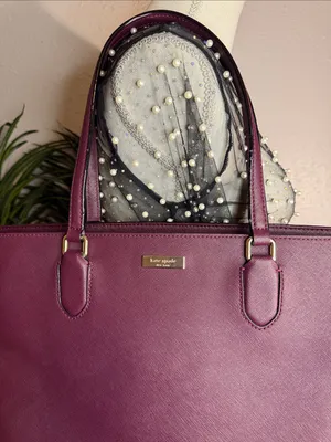 kate spade plum saffiano tote in deep berry thumbnail 2
