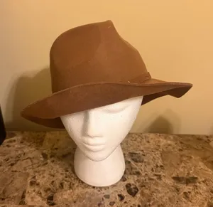 Target Stylish Brown Fedora wool w/bow on the brim Hat thumbnail 1