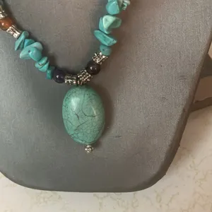 Turquoise like Beaded Necklace thumbnail 2