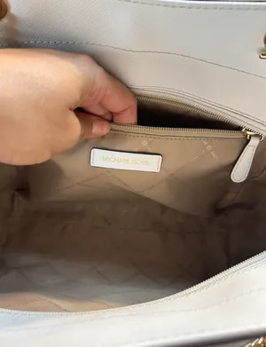 Michael Kors Jet Set Large Saffiano Leather Shoulder Bag (Optic White) 35T5STVT3 thumbnail 6