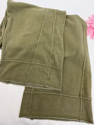 Anthropologie X Daily Practice The Seamed Wide Leg Pants Lounge Olive Green thumbnail 7