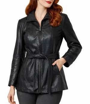 Nine West Vintage 100% genuine leather zip front jacket M thumbnail 1
