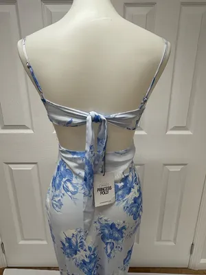Princess Polly Hamri Maxi Dress‎ White & Blue Floral - Size 4 - NEW With Tags. thumbnail 5