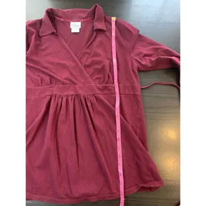 Oh Baby Motherhood Maternity Belted Empire Top Large 3/4 Sleeve‎ V Neck Stretch thumbnail 9